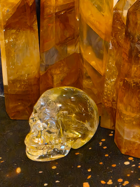 Lemon Quartz Skull — One of a Kind