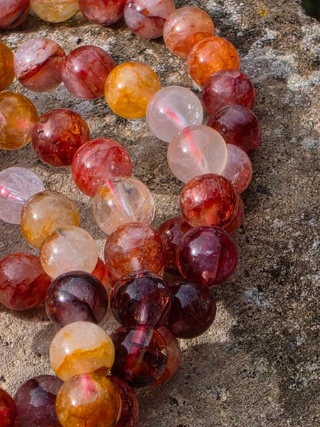 Fire Quartz / Hematoid Quartz Stretch Bracelets