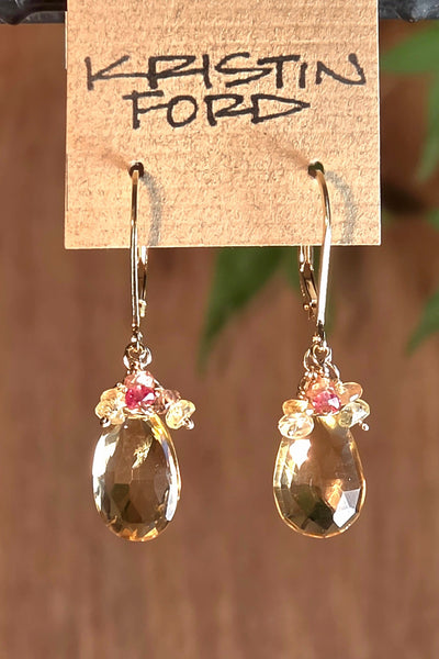GF) Citrine & Sunset Sapphire Earrings  EBR3826G