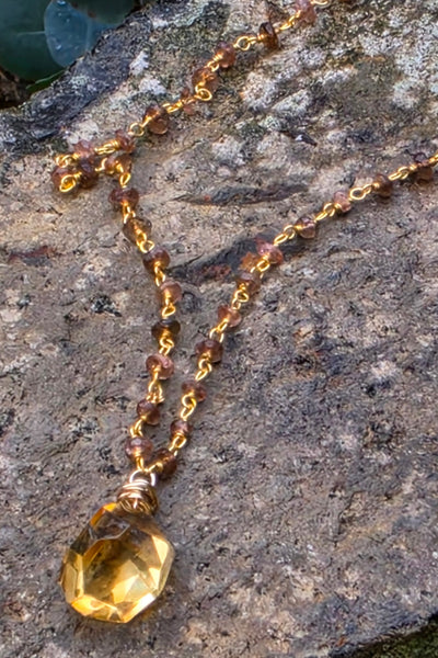 GF) Citrine & Andalusite Necklace  NBR3626G