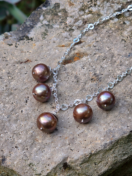 Chocolate Pearl Necklace  NBR1326