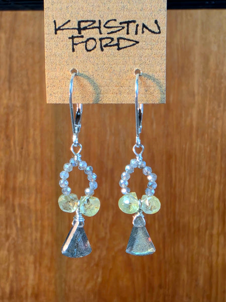 Labradorite & Grossular Garnet Earrings  EBK4426