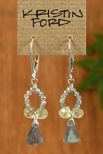 Labradorite & Grossular Garnet Earrings  EBK4426