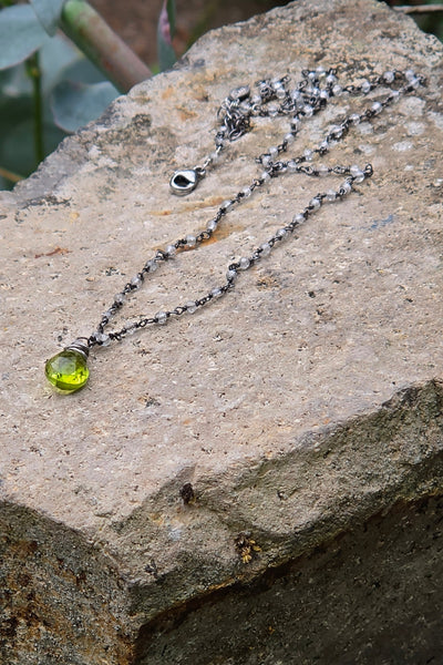 Peridot & White Topaz Necklace  NGR0726OX