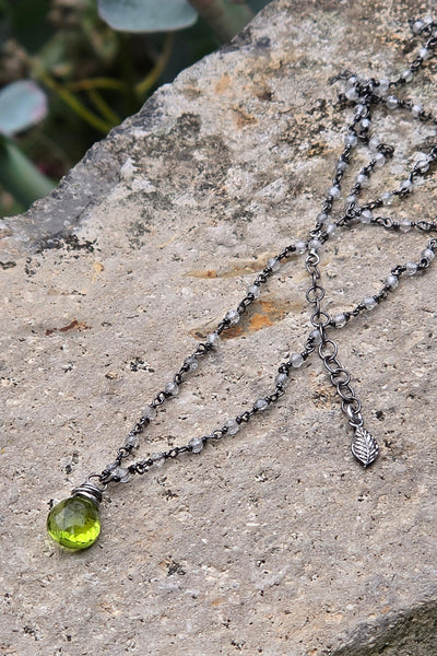 Peridot & White Topaz Necklace  NGR0726OX