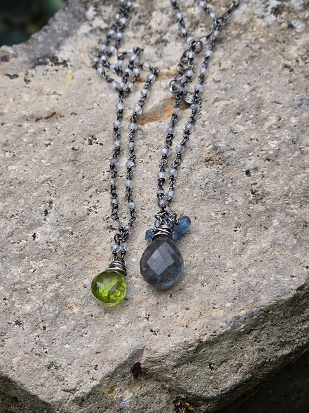 Peridot & White Topaz Necklace  NGR0726OX