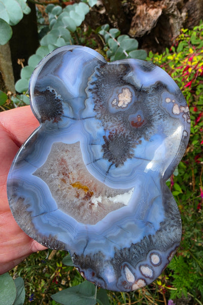Agate, Chalcedony & Quartz Free Form Bowl — One of a Kind