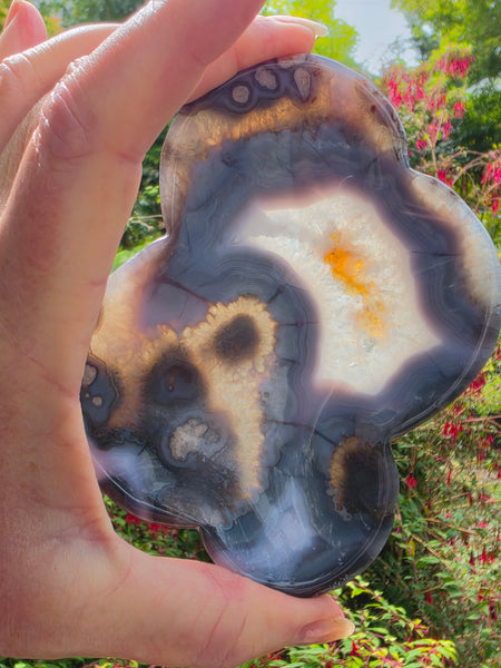 Agate, Chalcedony & Quartz Free Form Bowl — One of a Kind