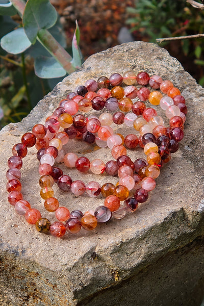 Fire Quartz / Hematoid Quartz Stretch Bracelets