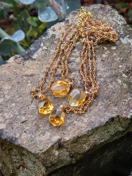 GF) Citrine & Andalusite Necklace  NBR3626G