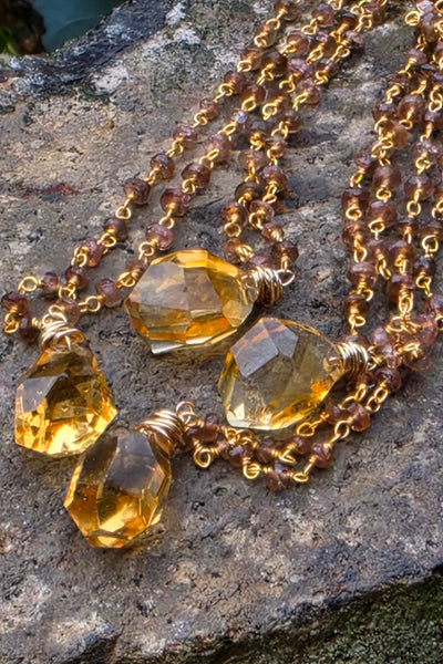 GF) Citrine & Andalusite Necklace  NBR3626G