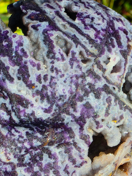 Purple Druzy Sphalerite Skull — One of a Kind