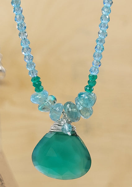 Green Onyx & Floaters Necklace NGR0223