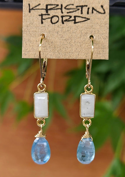 Kyanite & Rainbow Moonstone Earrings EWH3323G