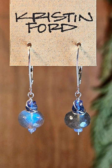 Labradorite, White Topaz & Indigo Kyanite Necklace  NBK4726OX
