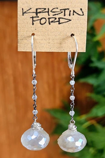 Labradorite, White Topaz & Indigo Kyanite Necklace  NBK4726OX
