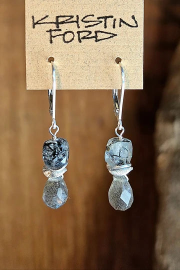 Labradorite, White Topaz & Indigo Kyanite Necklace  NBK4726OX