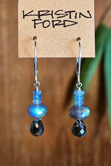 Labradorite, White Topaz & Indigo Kyanite Necklace  NBK4726OX