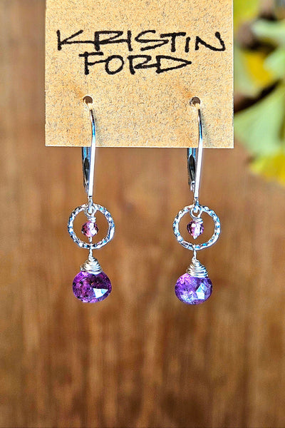 One of a Kind Purple Labradorite & Raspberry Sapphire Necklace