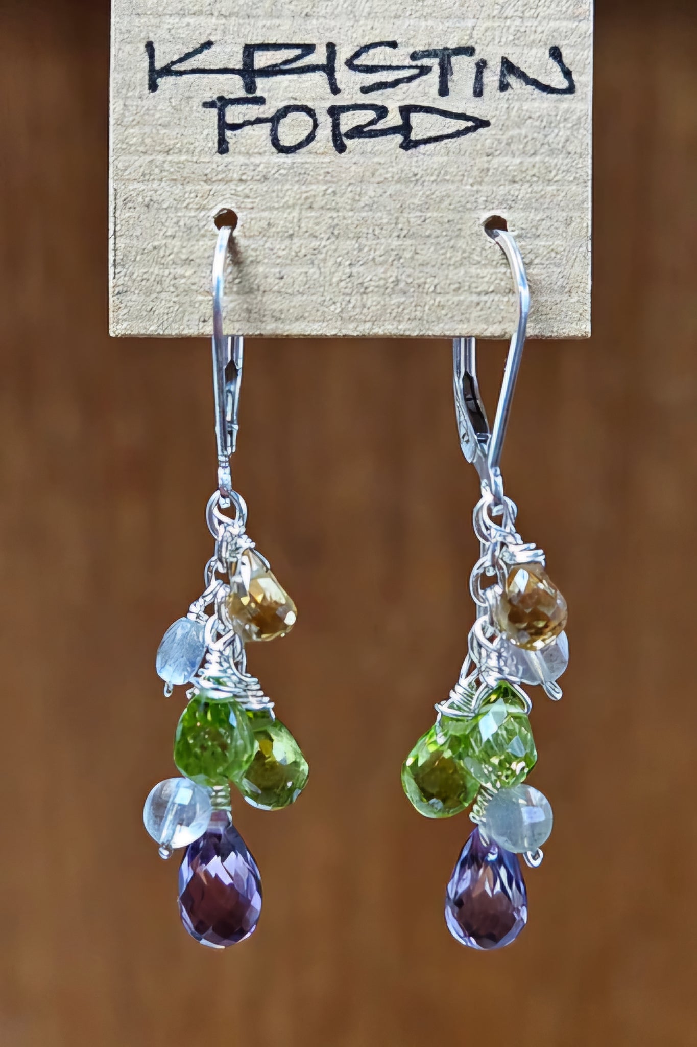 Amethyst, Peridot, Citrine & Labradorite Earrings EWH1324