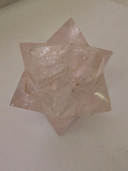 One of a Kind Rose Quartz Sacred Geometry Star