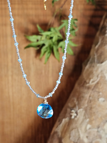 Blue Topaz & Labradorite Necklace NBL4410G