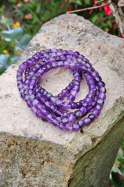 Faceted Amethyst Stretchy Bracelet