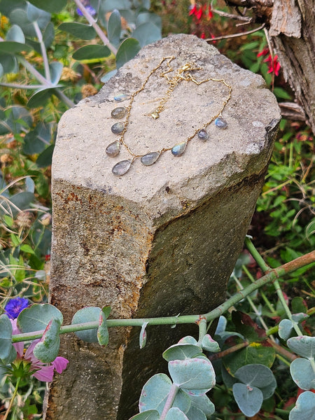 GF) One of a Kind Labradorite Necklace & Earring Set