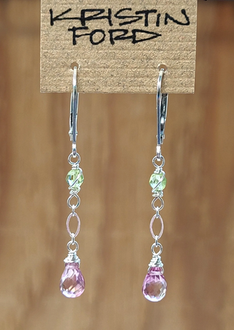 Pink Topaz & Peridot Earrings ERD1021