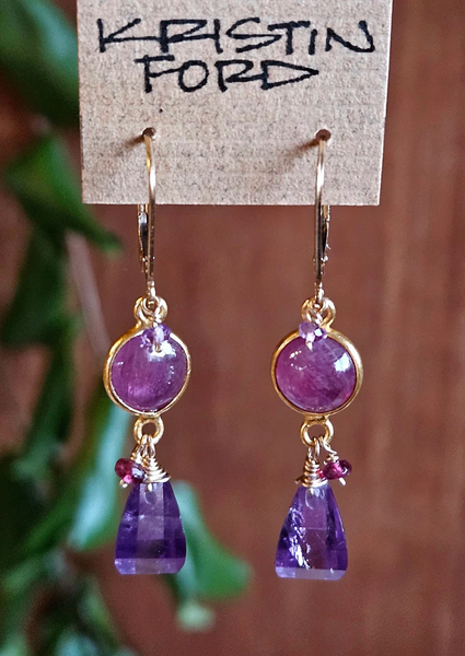 GF) Amethyst Cushion & Ruby Necklace  NWH3524G