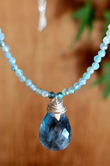 Moss Aquamarine, Smoky Quartz, Andalusite, Blue Topaz & Apatite Earrings EBL7725