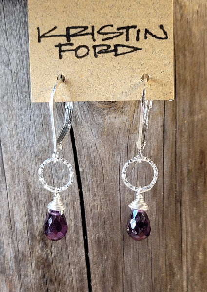 Rhodolite Garnet Ring Drop Earrings ERD1220