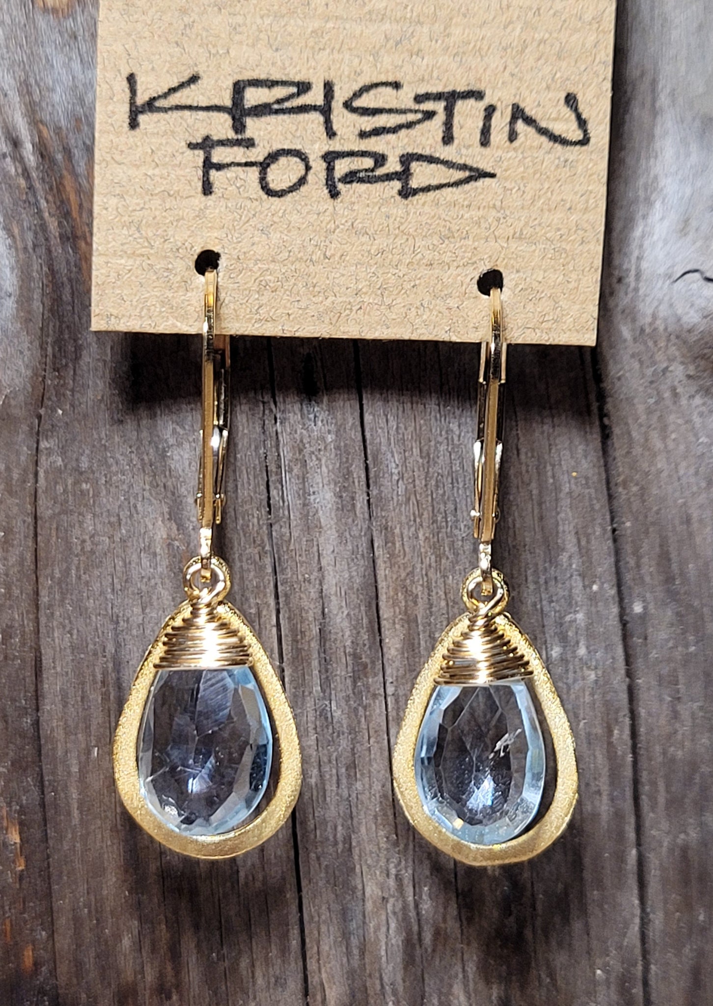Framed Blue Topaz Earrings EBL5720G
