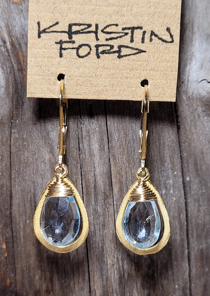 Framed Blue Topaz Earrings EBL5720G