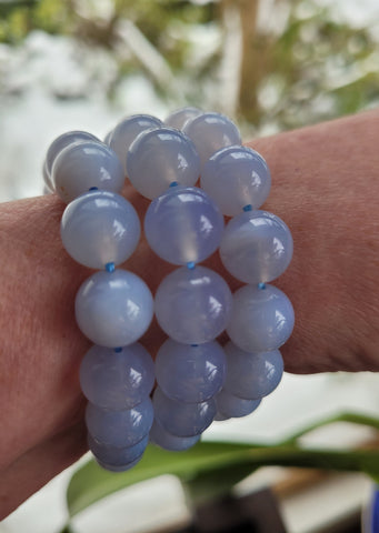 Blue Chalcedony Stretchy Bracelets 50% OFF SALE