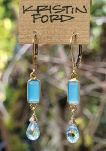 Blue Topaz & Blue Chalcedony Earrings EBL1121G