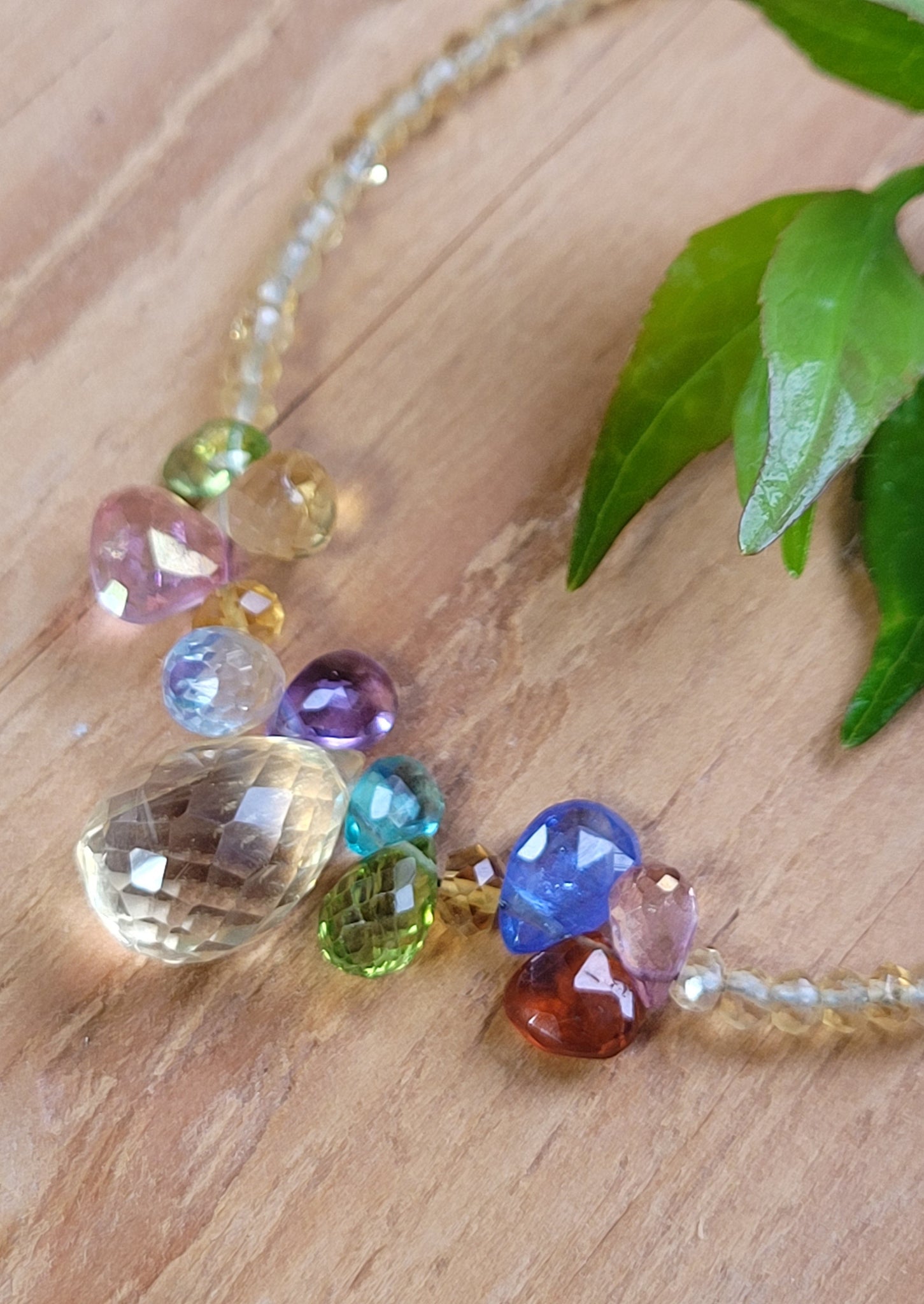 Citrine and Multi Color Briolette Bracelet BWH0514