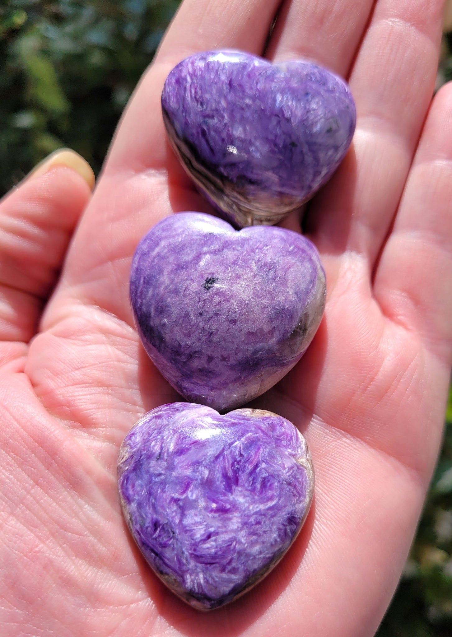 Charoite Hearts