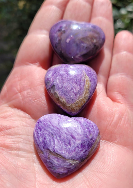 Charoite Hearts
