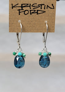 Indigo Kyanite & Turquoise Earrings EBL2021