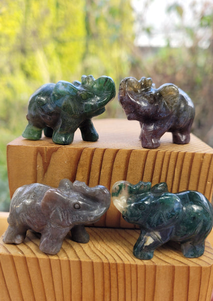 Moss Agate Elephant