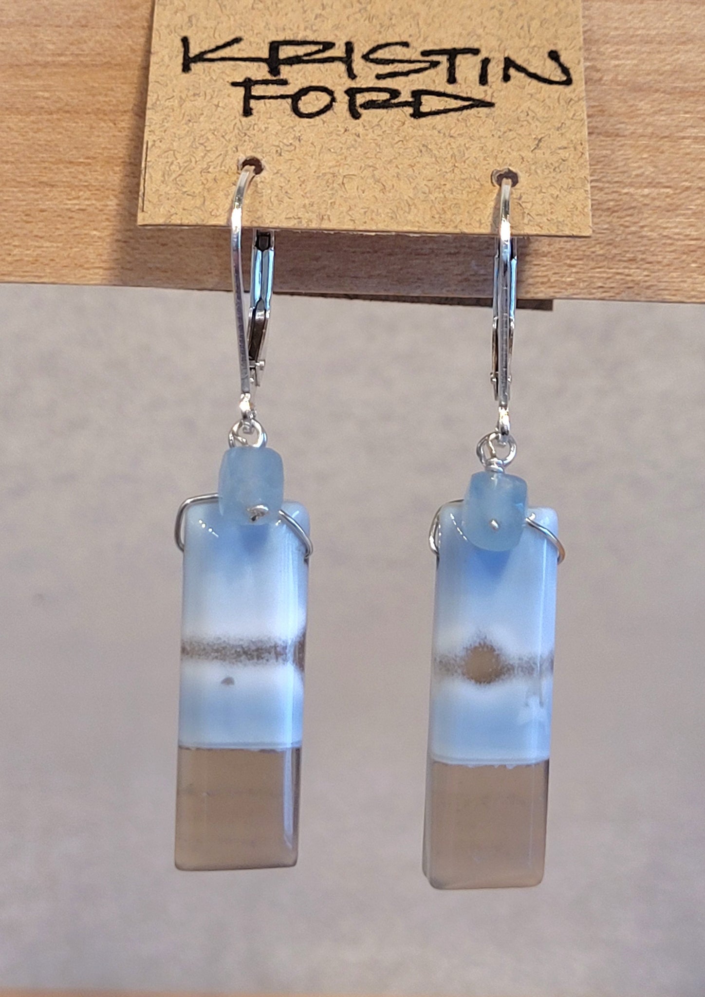 Chalcedony & Aquamarine Earrings EBL2422