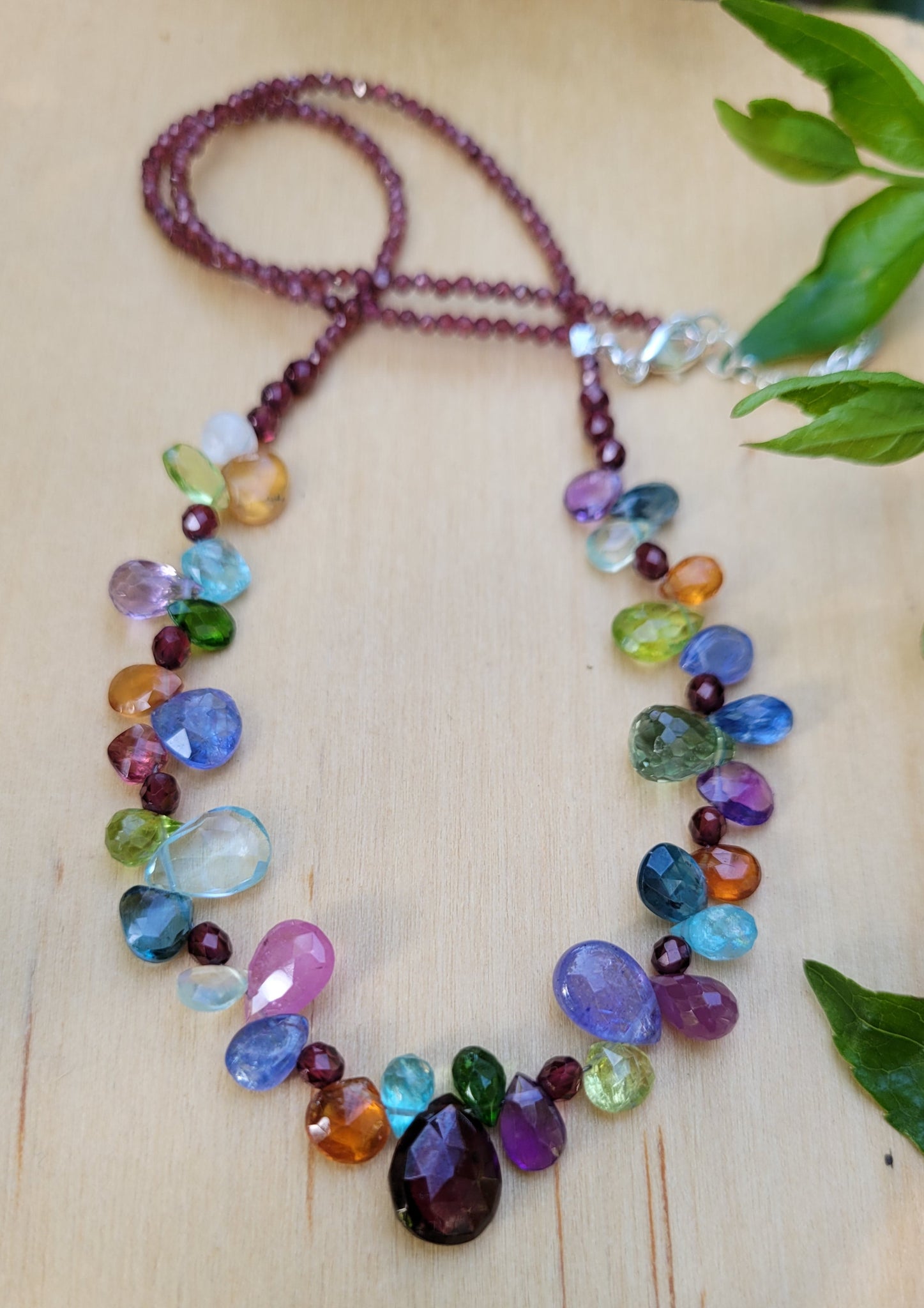 Multi Color Briolette Necklace NWH0110F