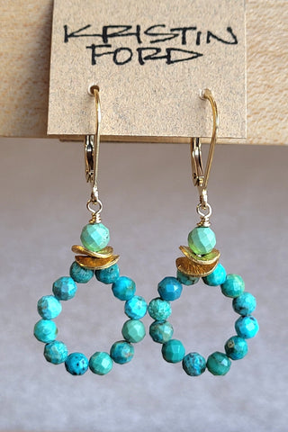 Turquoise "Ring" Earrings  EBL1019G