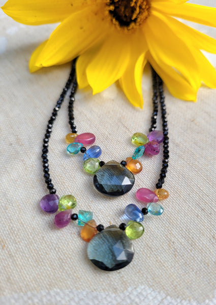 Multi Color Briolette Necklace NWH3112