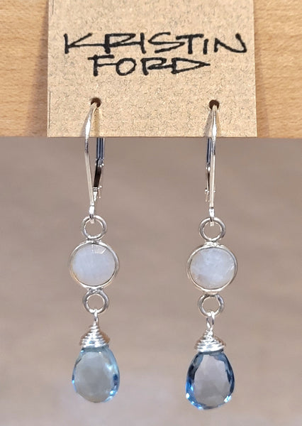 London Blue Topaz & Rainbow Moonstone Necklace NBL7122