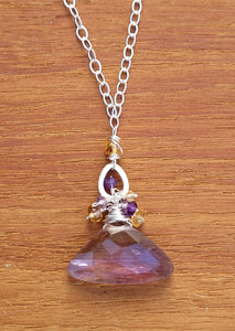 Ametrine w/Amethyst & Citrine Cluster Necklace NBL1223