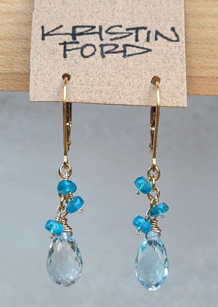 Blue Topaz & Neon Apatite Earrings EBL1823G