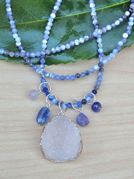 Kyanite, Sapphire, Blue Chalcedony Earrings & Sodalite EBL7222