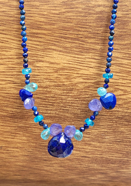 Lapis Lazuli, Tanzanite & Apatite Necklace NBL1423